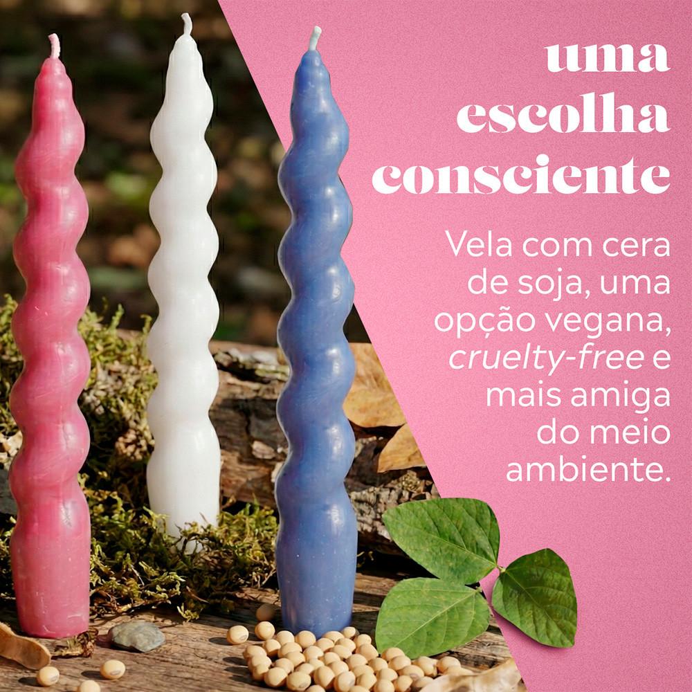 Vela Decorativa Castiçal Ondas 19,5Cm Com Design Moderno 85g