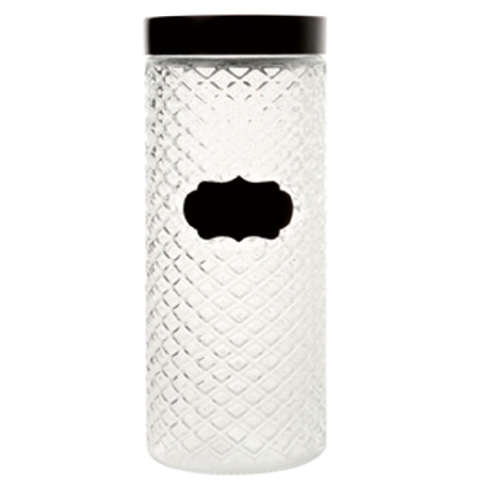 Pote de vidro com tampa preta Label 11x28cm 2180ml