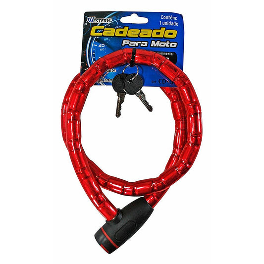 Cadeado Flexível Para Moto 1 M X 18 Mm Western
