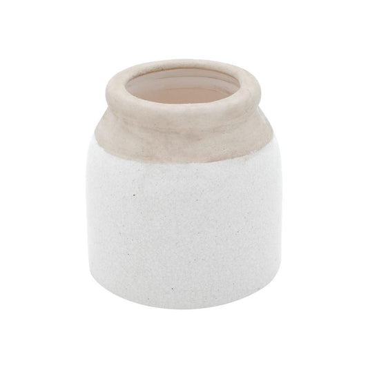 Vaso decorativo porcelana marfim 10x10cm