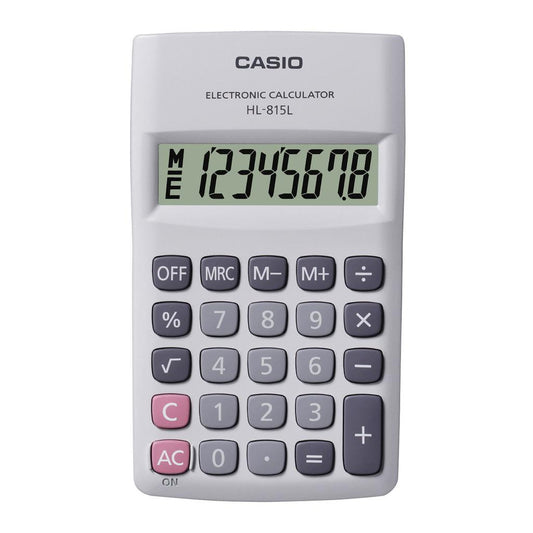 Calculadora Casio de bolso vertical  c/ visor 8 dígitos HL-815L-WE