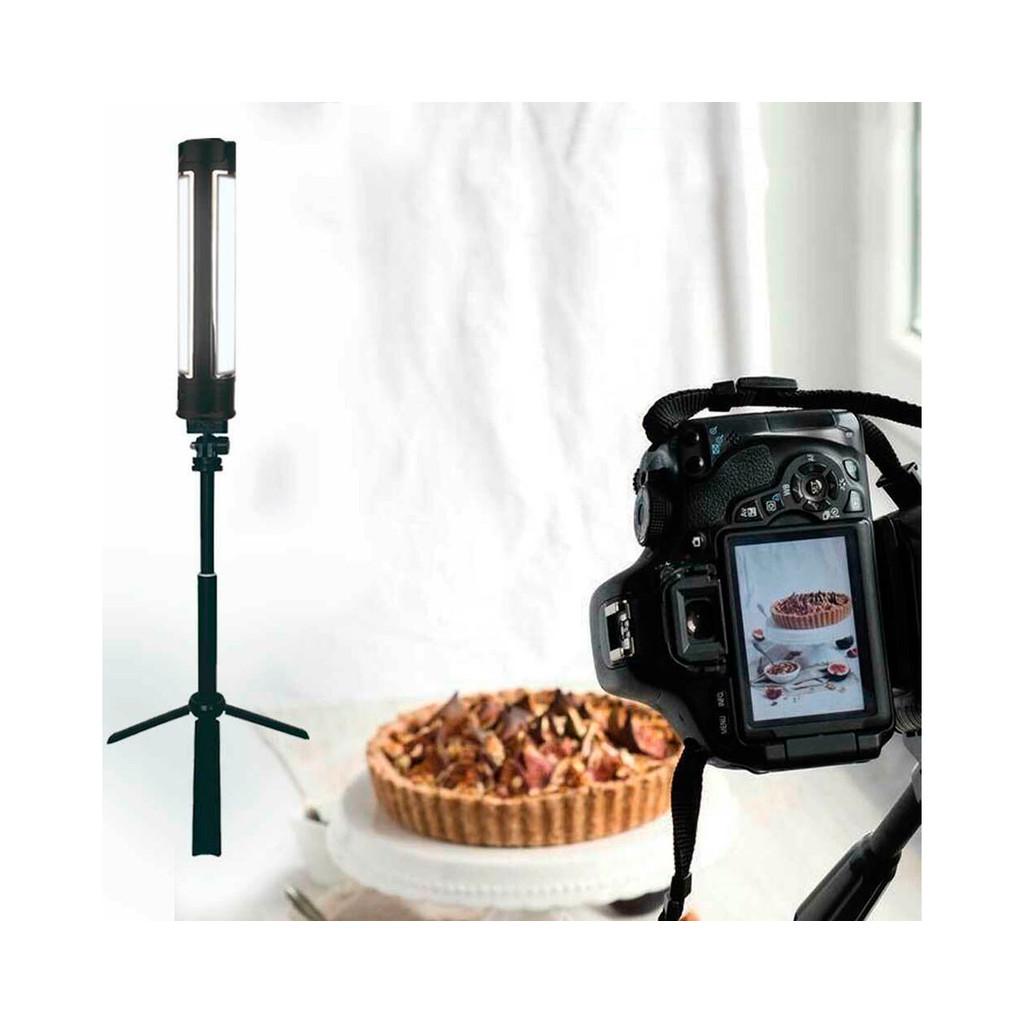 Luminária portátil com 3 painéis LED + Tripé para suporte de iluminação Ring Light - 1,80m