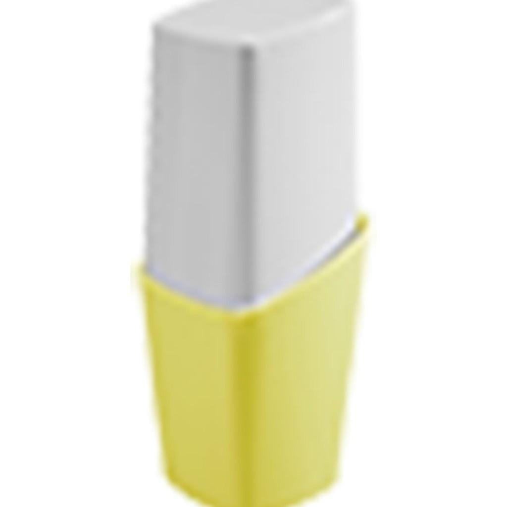 Porta-Escova Square com tampa 8,2 x 8,2 x 20,8 cm - Amarelo Coza