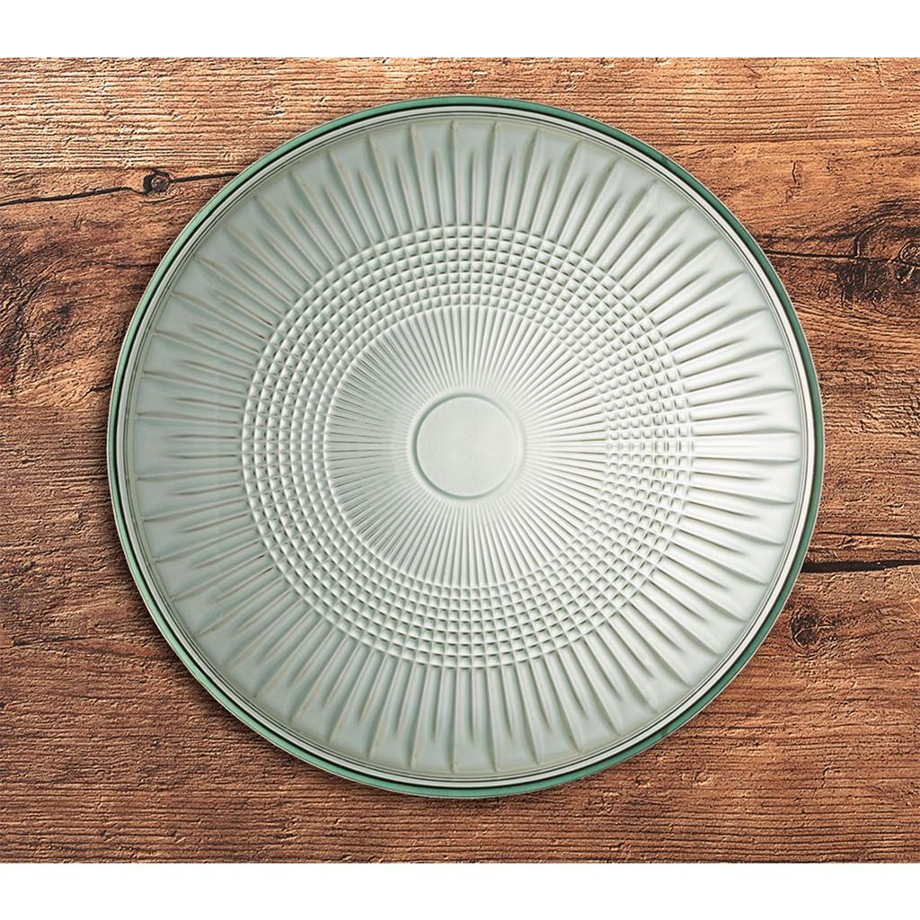 Prato cristal p/servir Queen verde 32cm