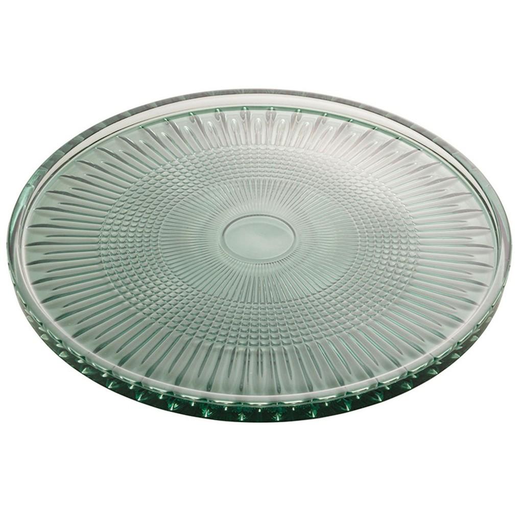 Prato cristal p/servir Queen verde 32cm