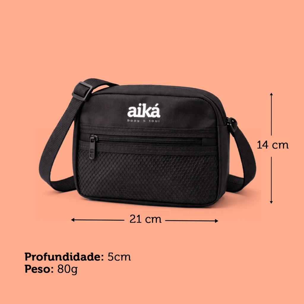 Bolsa De Ombro Mini Bag Preta Com Bolso E Alça Regulável