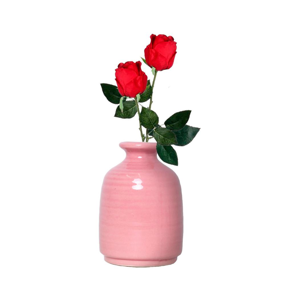 Vaso decorativo porcelana rosa 8x11cm