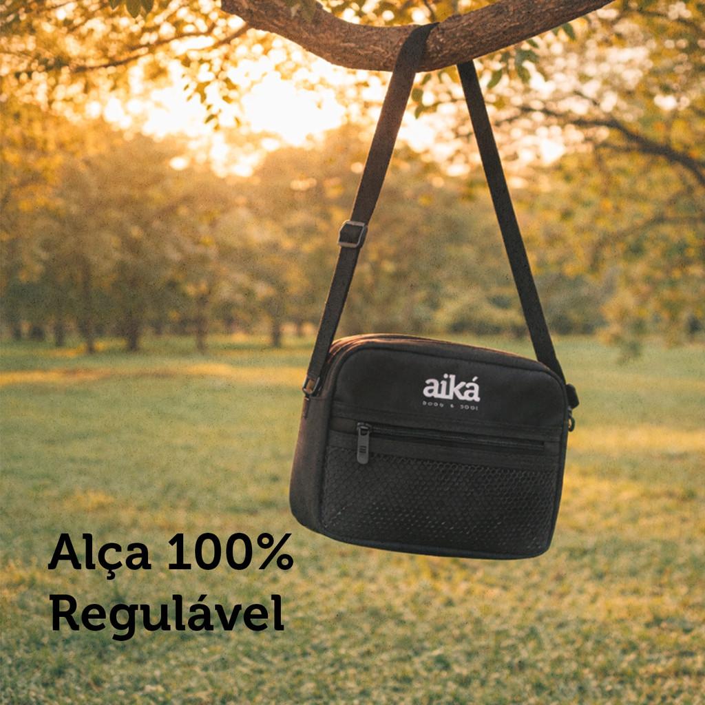 Bolsa De Ombro Mini Bag Preta Com Bolso E Alça Regulável