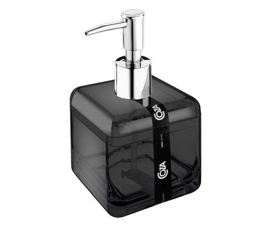 Porta-Sabonete Líquido Coza 8,5 x 8,5 x 15 cm 330Ml Cube Fume