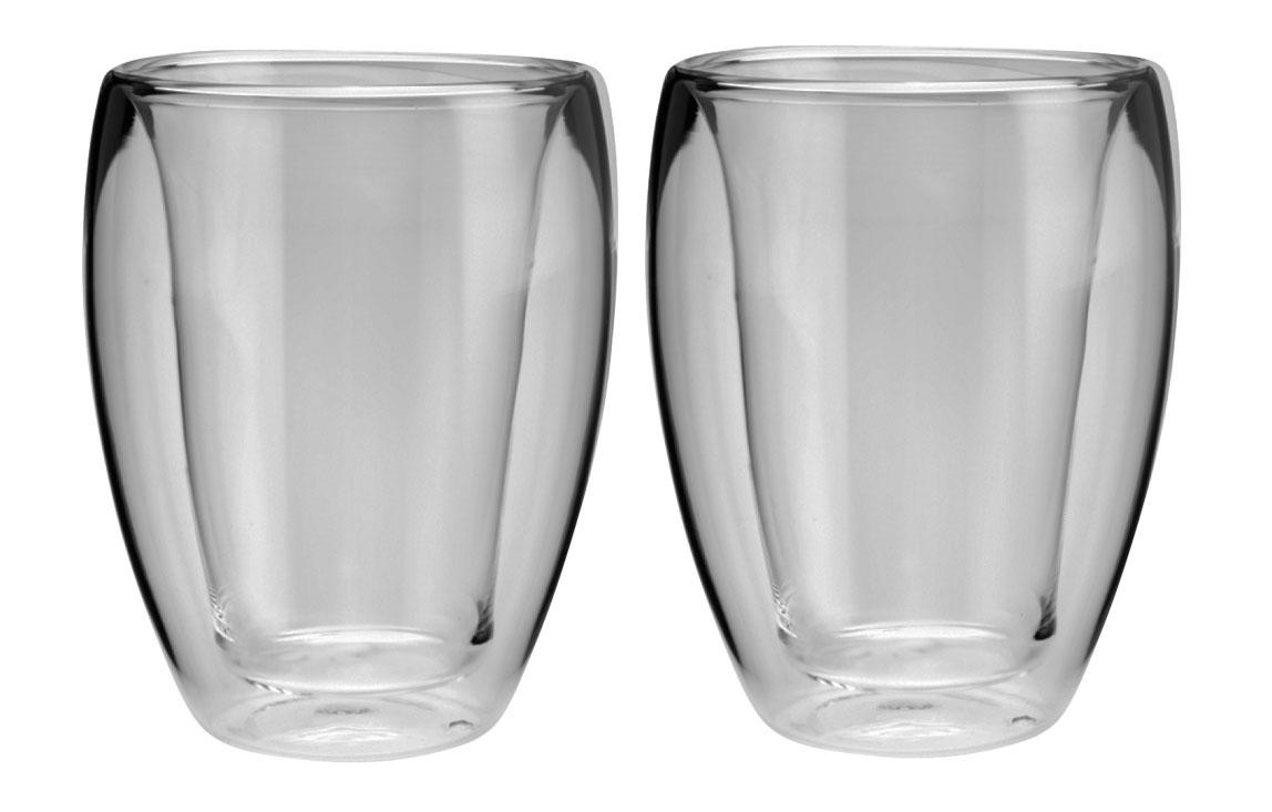 Conjunto com 2 copos p/chá dupla parede de vidro borossilicato 260ml