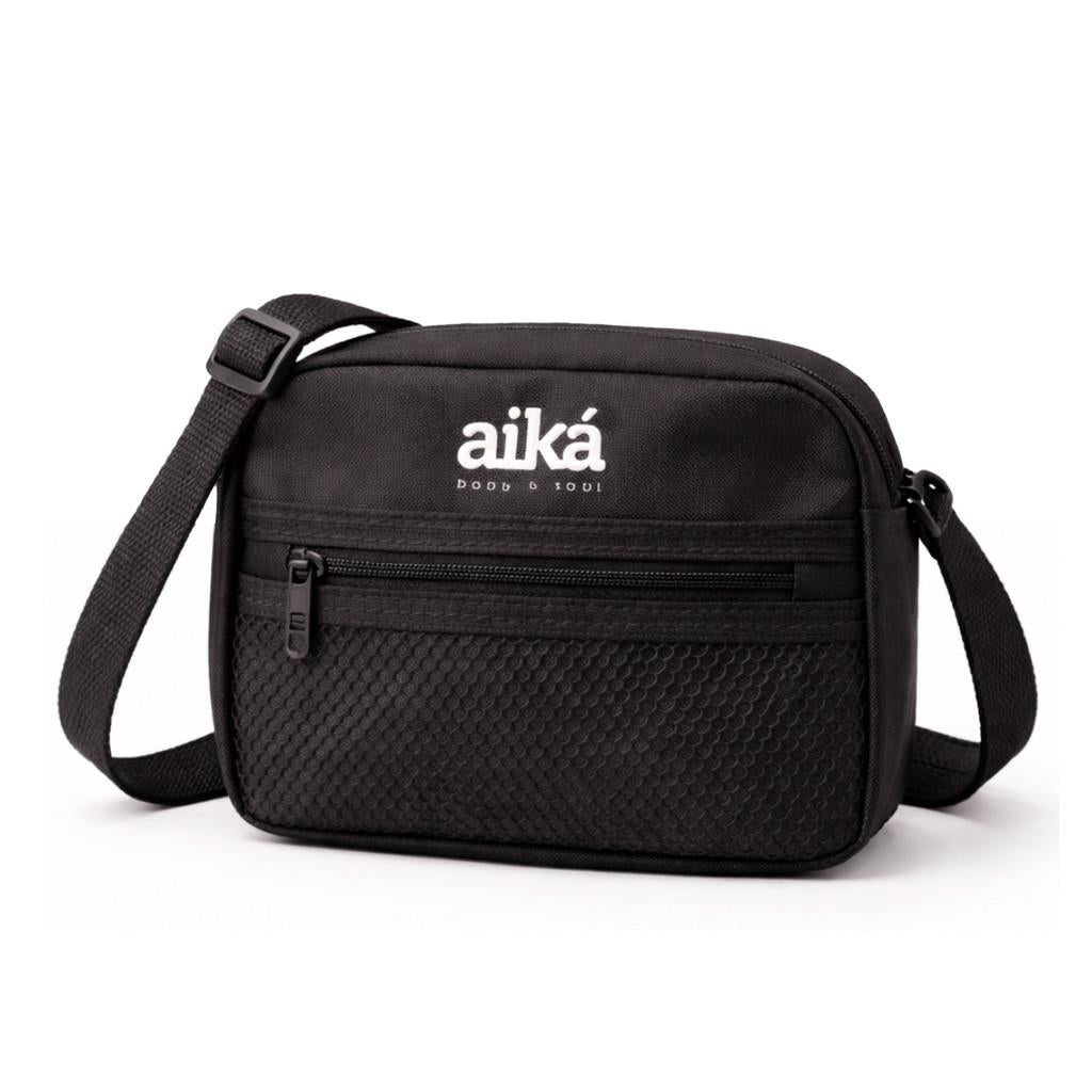 Bolsa De Ombro Mini Bag Preta Com Bolso E Alça Regulável