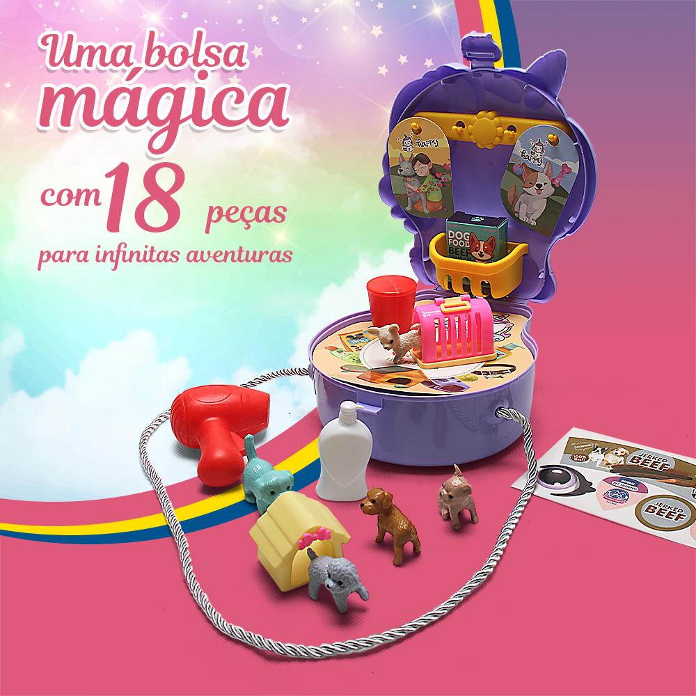 Brinquedo Kit Viagem Bolsa Unicórnio Design E Diversão 24 Peças Toyng