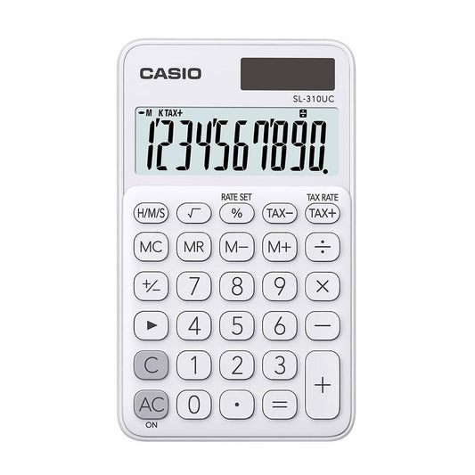 Calculadora Portátil Casio c/ visor amplo 10 dígitos e alimentação Dupla