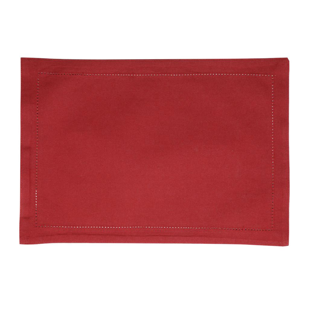 Jogo Americano 2peças ponto ajour algodão 45x33cm vermelho