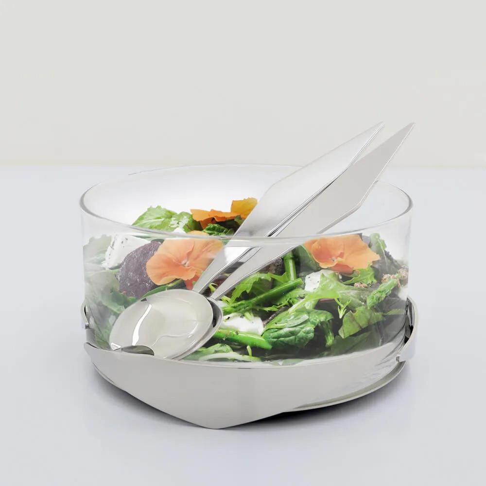 Saladeira Sava 2.8L Riva Inox Design Premiado Com Talheres