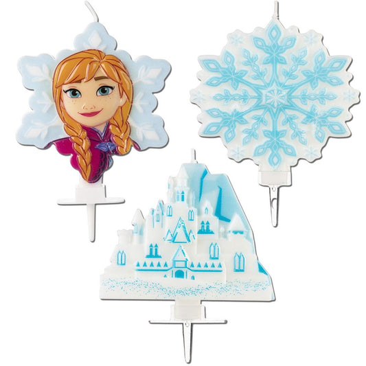 Kit Velas Frozen Castelo, Floco De Neve E Anna Decorativas