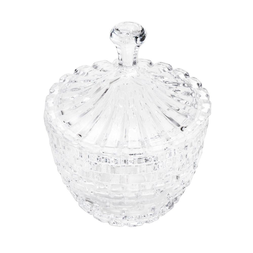 Potiche Decorativo de Cristal C/Tampa Brick 11,5X14,5Cm