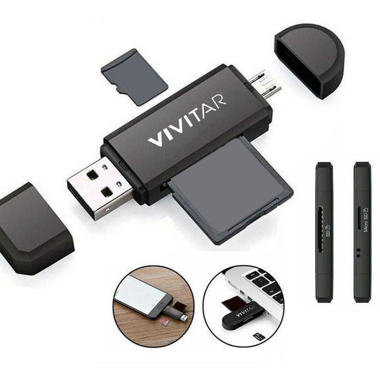 Leitor e Gravador com duas entradas para cartões de memória SD/SDHC e MicroSD