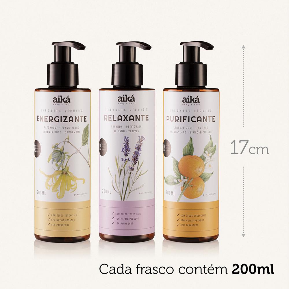 Sabonete Líquido Natural Com Óleos Essenciais 200ml Aiká