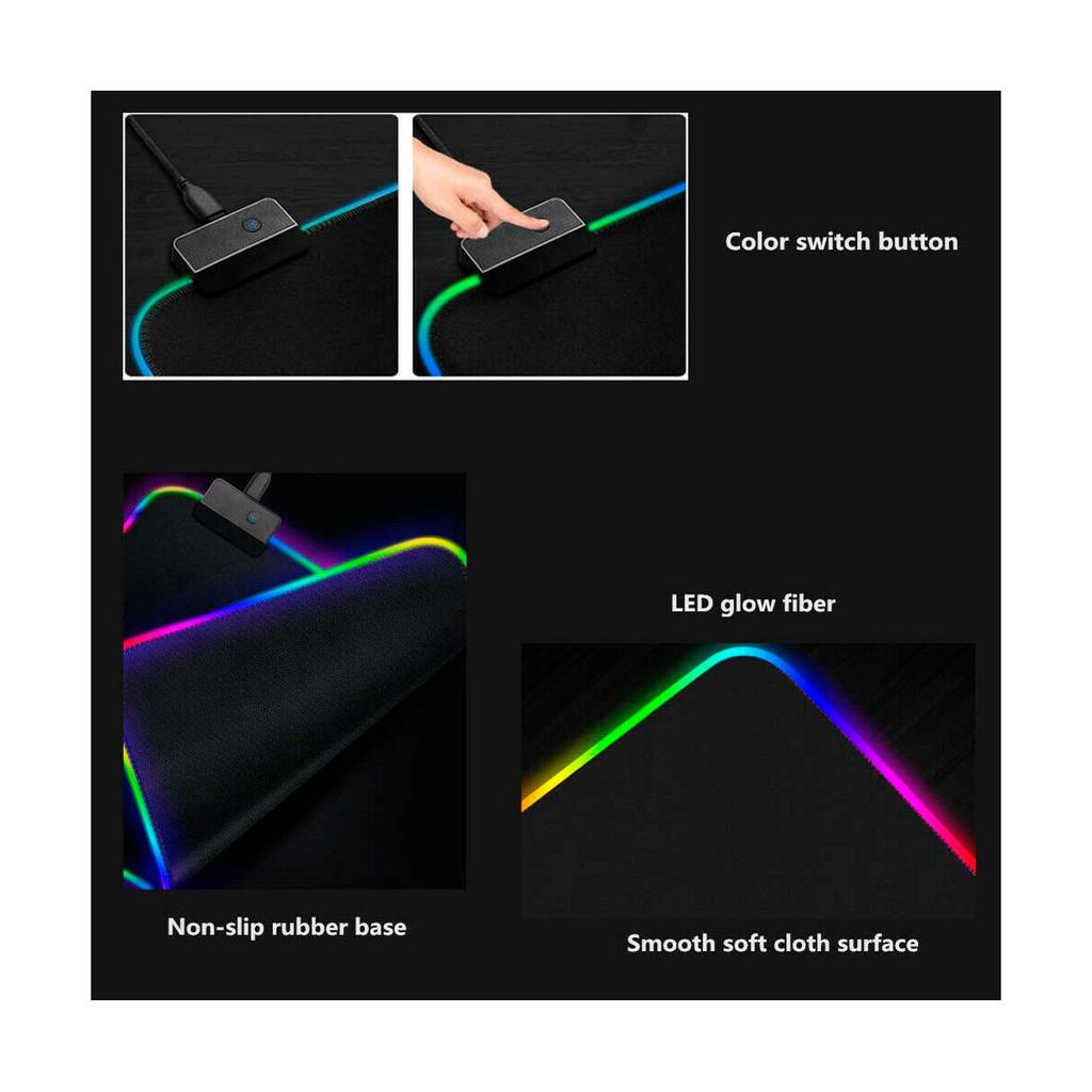 Led Gaming Mouse Pad com 12 modos de cores