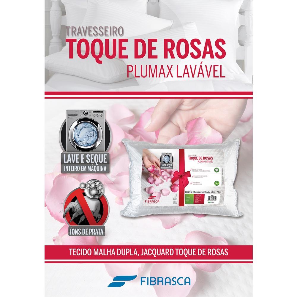 Travesseiro Toque de Rosas Fibra Plumax Lavável