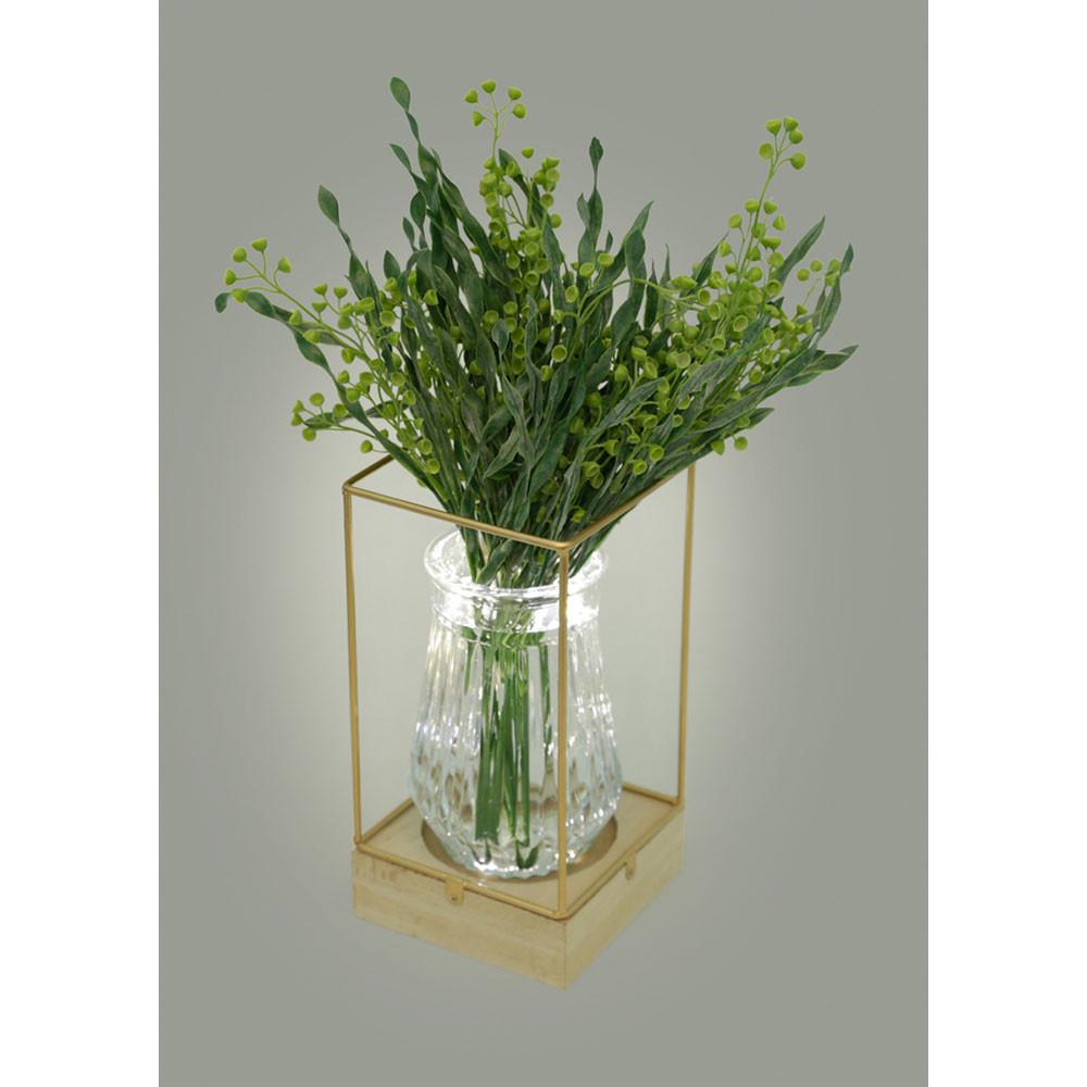 Luminária com Led Dourada 13 X 13 X 25 Cm