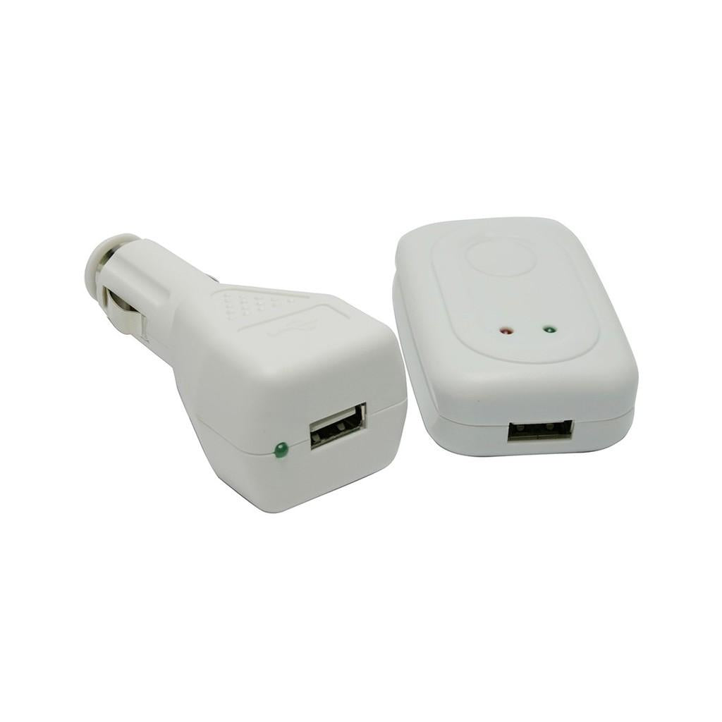 Carregador 110 V e veicular com conexão USB para iPod e MP3 Palyer