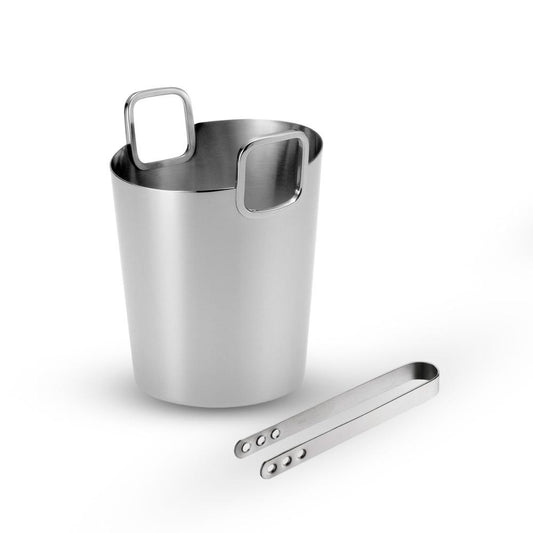 Balde Cori Inox 0.8 Litros Para Gelo Com Pinça Design Elegante E Funcional Riva