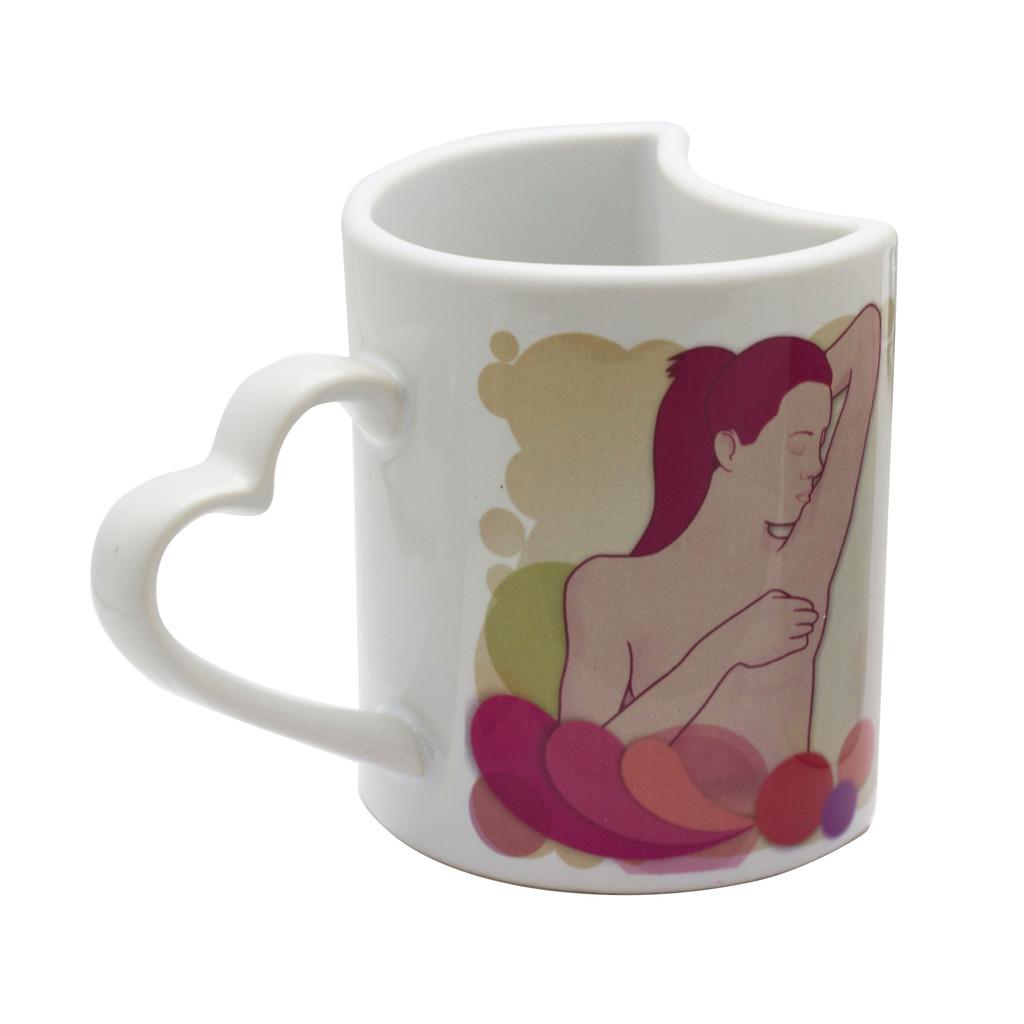 Caneca ´´Casal´´ em cerâmica branca