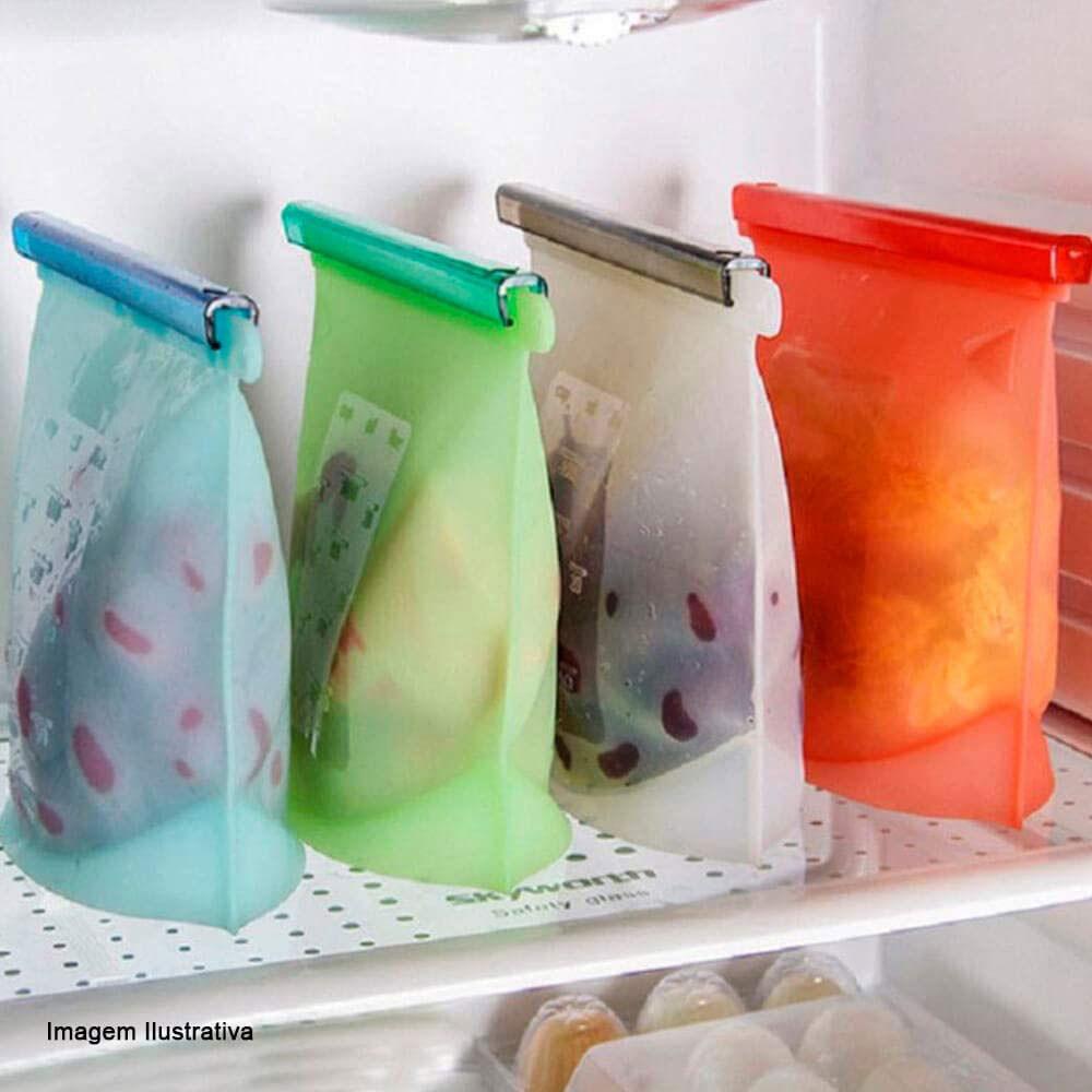 Saco reutilizável para alimento 28cm azul