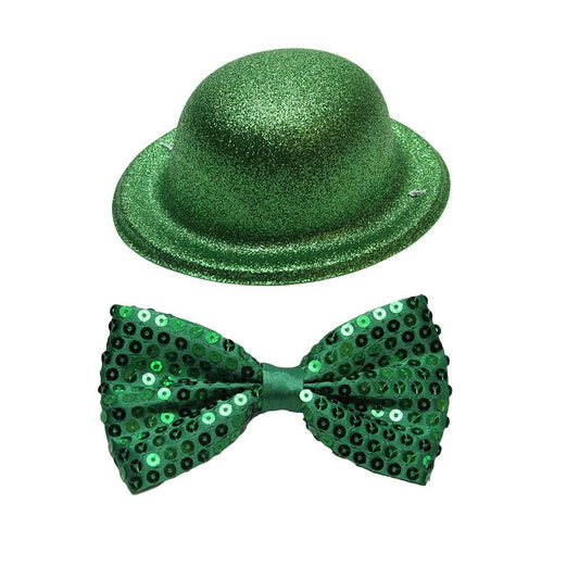 Mini Chapéu Glitter Mais Gravata Borboleta Brilhe No Carnaval