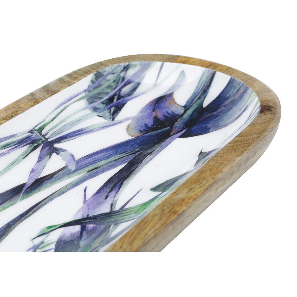 Travessa em madeira Flower 30x12x3cm