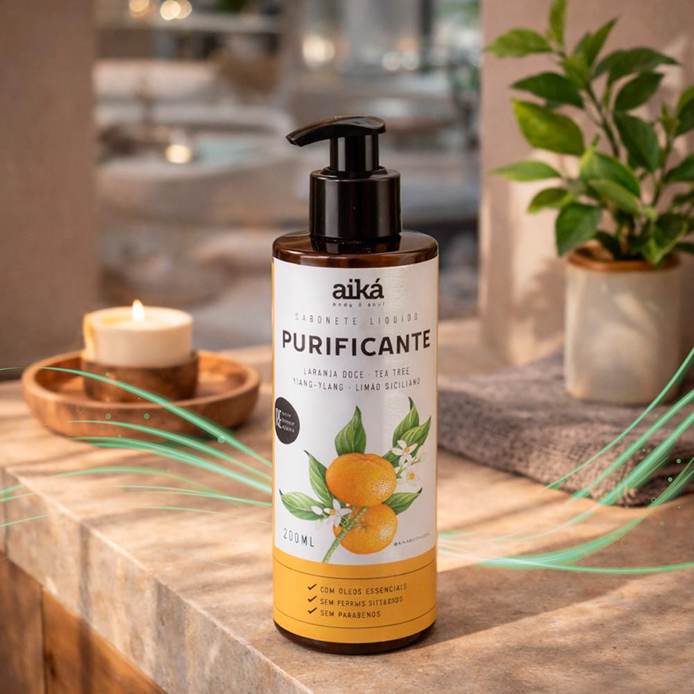 Sabonete Líquido Natural Com Óleos Essenciais 200ml Aiká