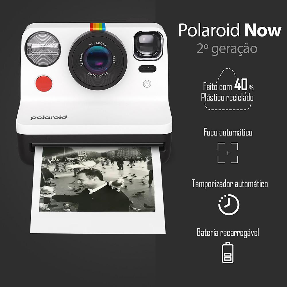 Câmera Instantânea Polaroid Now 2ª Geração Sustentável Com Alça De Pulso
