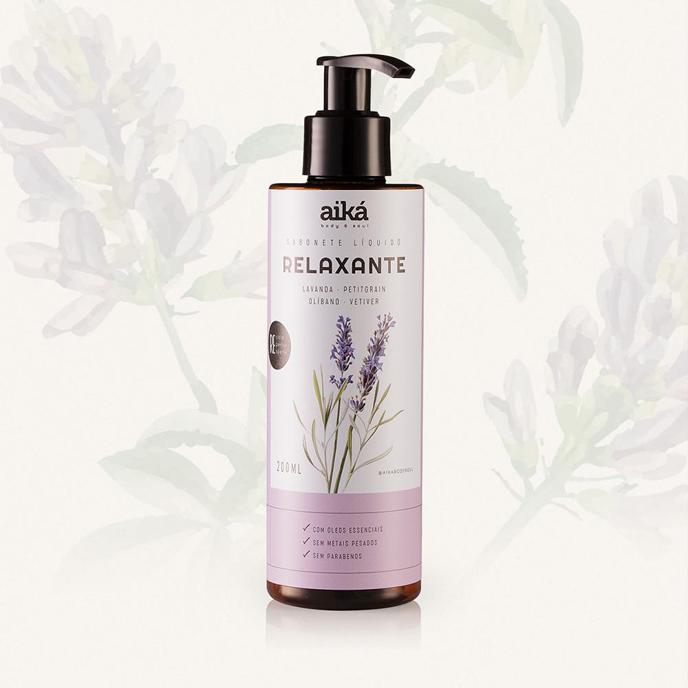Sabonete Líquido Natural Com Óleos Essenciais 200ml Aiká