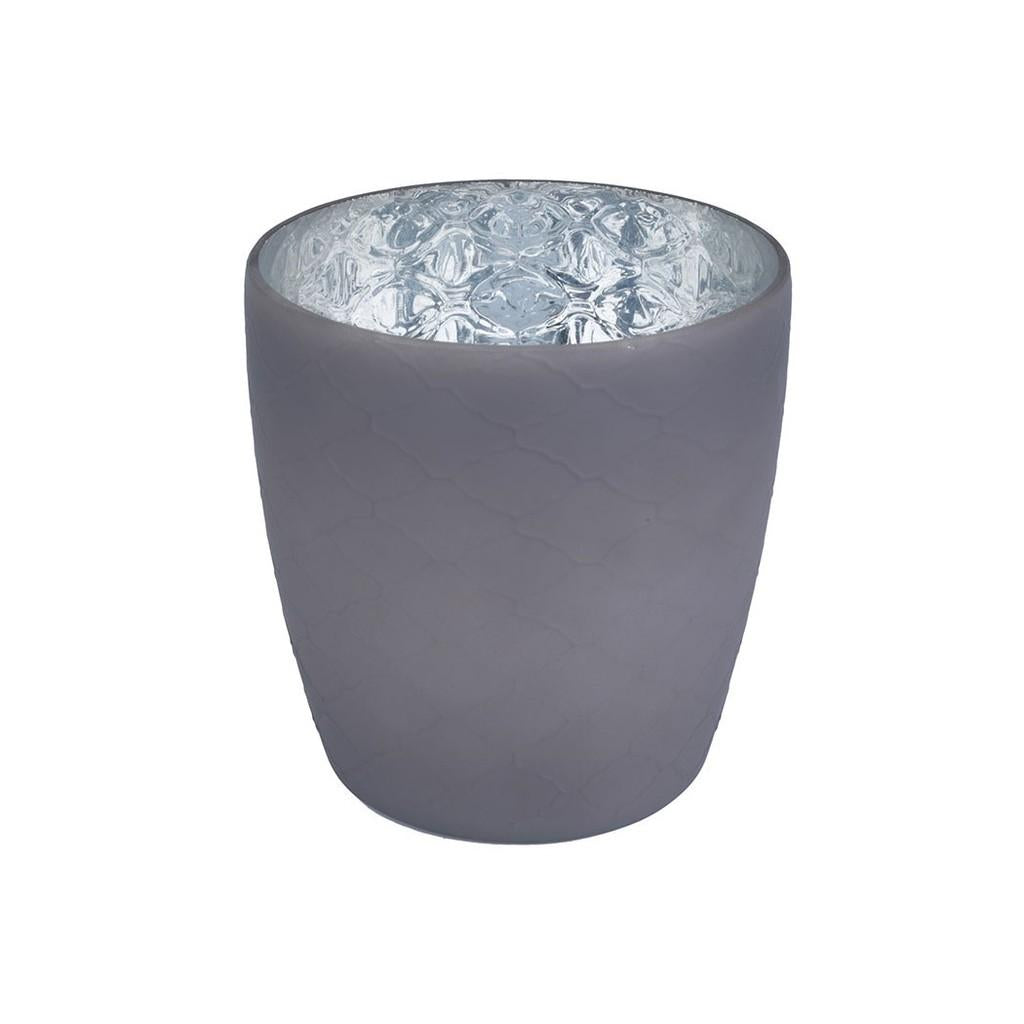 Vaso Vidro 14,6 x 14,6 x 15,2 Cm Cinza