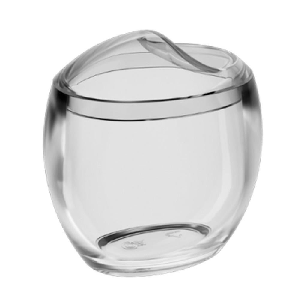 Porta-algodão/cotonetes Spoom 10,8 cm x 10,6 cm x 8,5 cm - Cristal