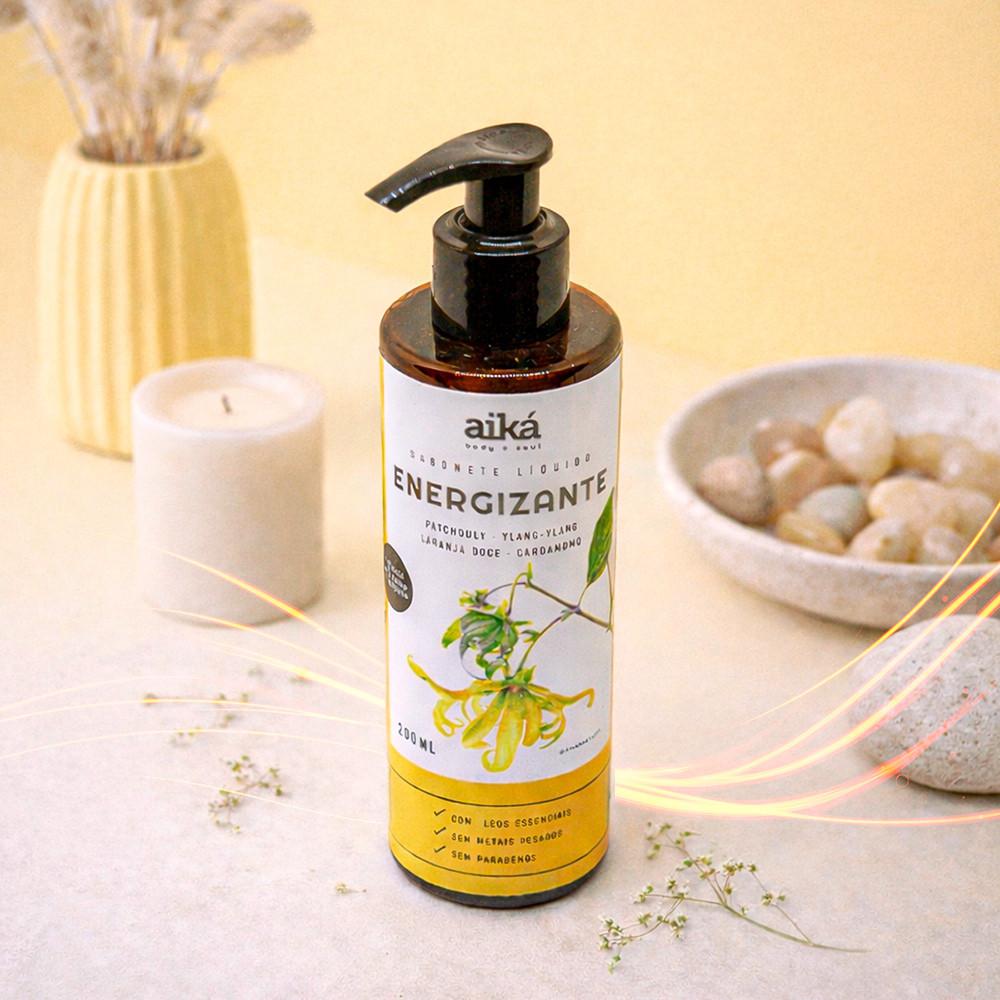 Sabonete Líquido Natural Com Óleos Essenciais 200ml Aiká