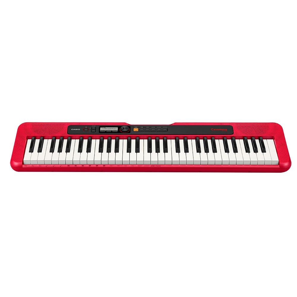 Teclado eletrônico Casio com display LCD, 61 teclas e 77 ritmos - Vermelho