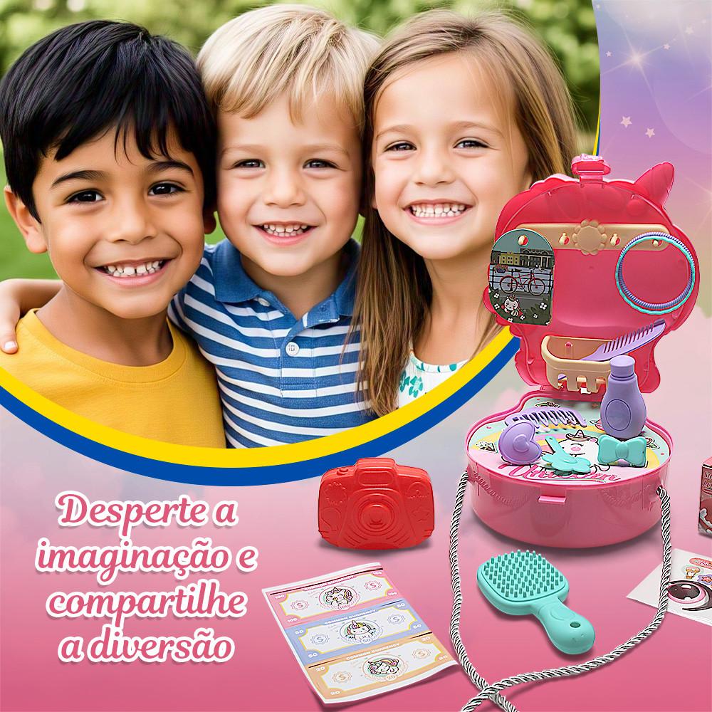 Brinquedo Kit Viagem Bolsa Unicórnio Design E Diversão 24 Peças Toyng