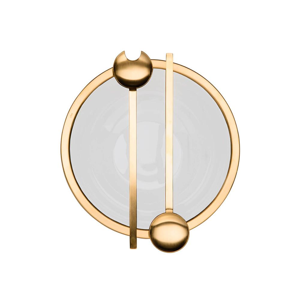 Saladeira Milan Jateada 4L Com Talheres Gold Design Elegante Riva