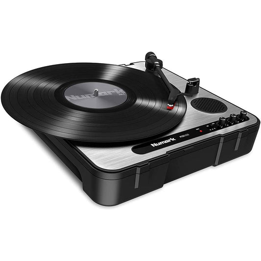 Toca-discos Vinil portátil em maleta com conversor digital para DJs