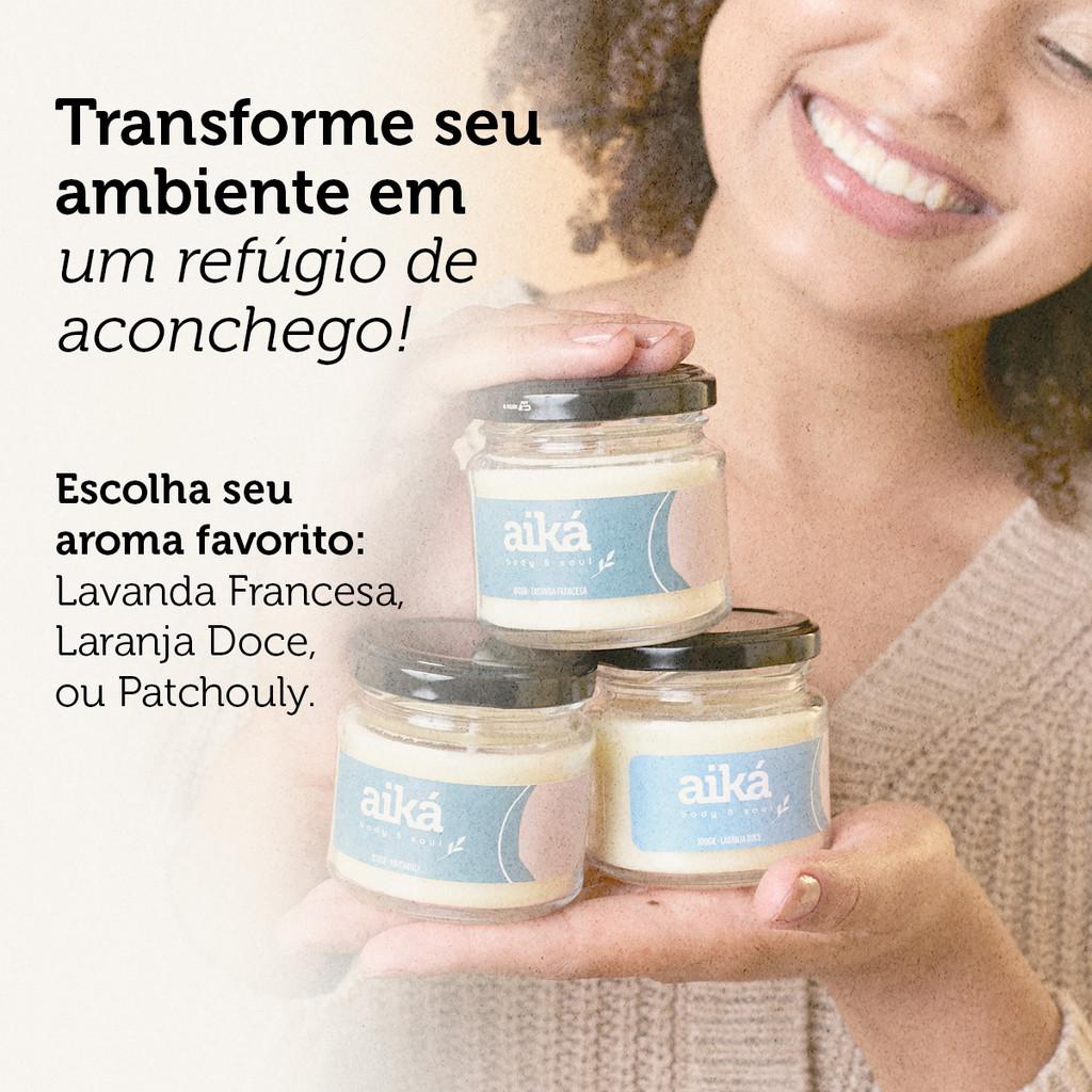 Vela Decorativa Aromática Perfumada 100g Óleo Essencial Aiká