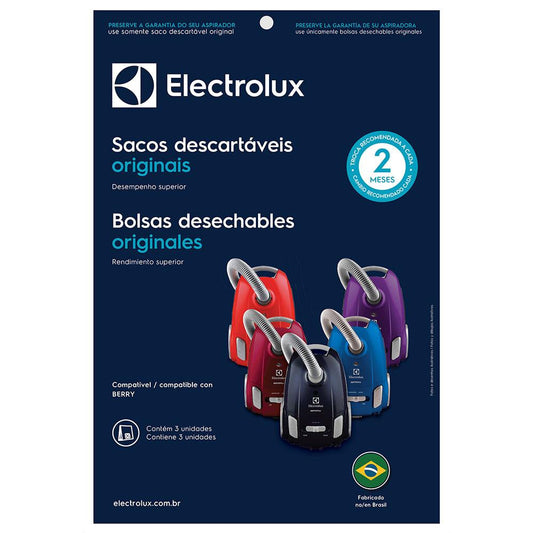 Kit com 3 sacos descartáveis Electrolux SBEBE para aspiradores de pó