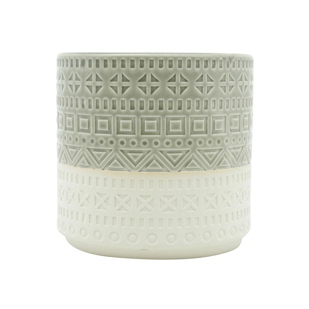 Vaso Double Colors de Cerâmica 14 X 14 X 14 Cm