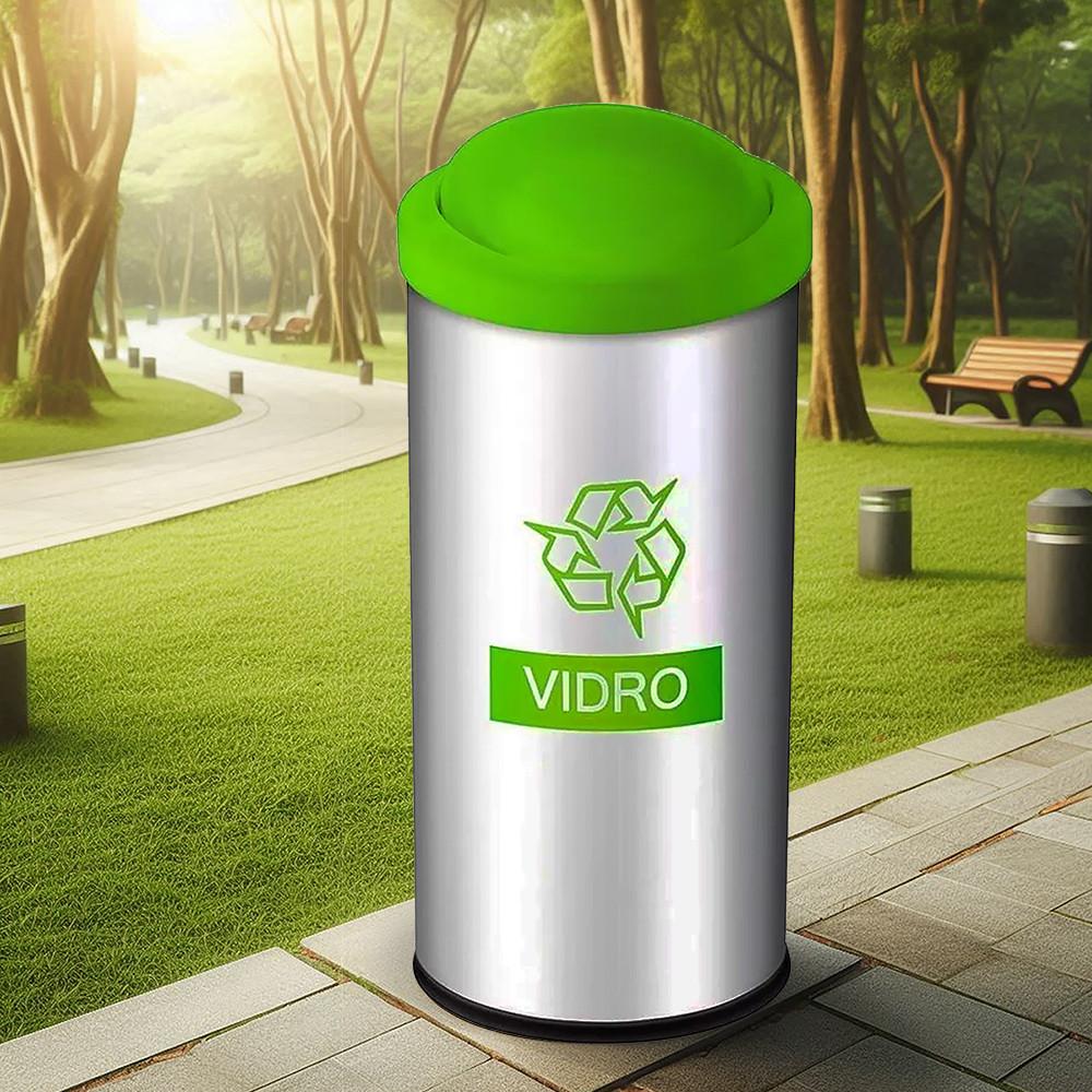 Lixeira Seletiva Vidro Tampa Basculante 40,5L