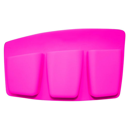 Suporte em silicone com fixação em espelho ou vidro para organização de produtos