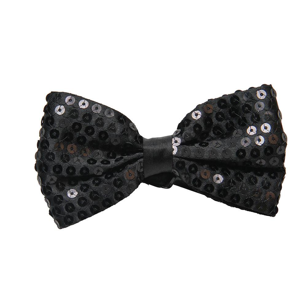 Gravata Borboleta Carnaval 12Cm Com Paetês Diversas Cores Silver Festas
