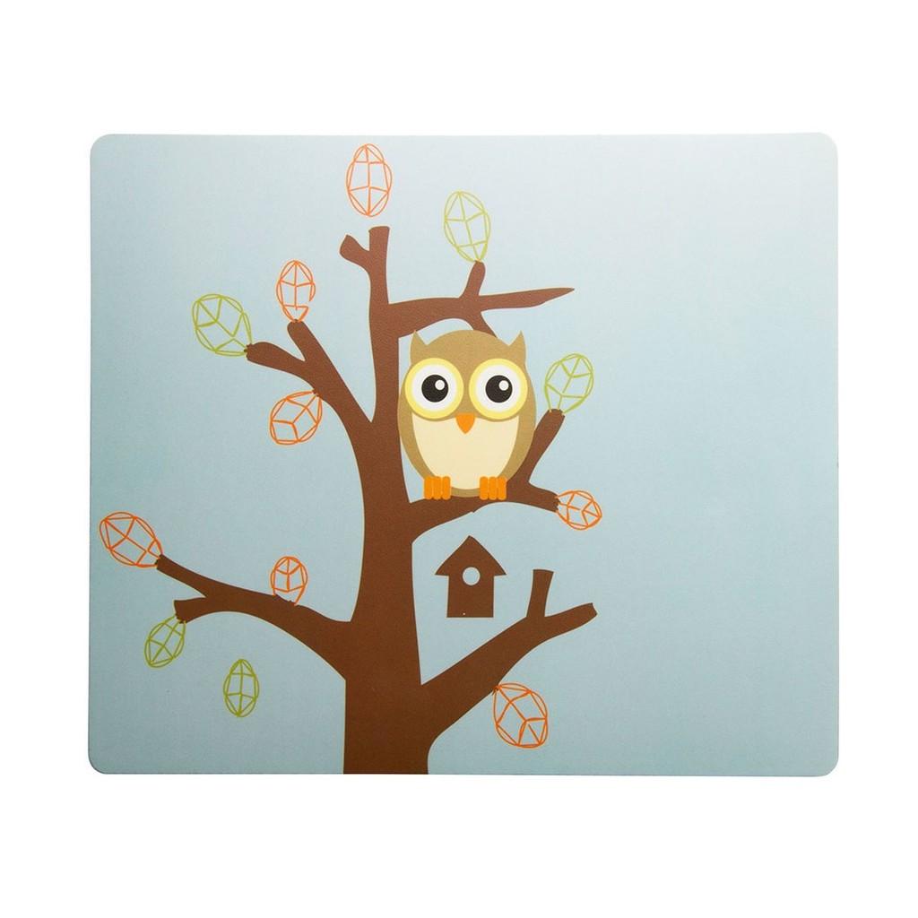 Kit mouse e mousepad com desenho de coruja