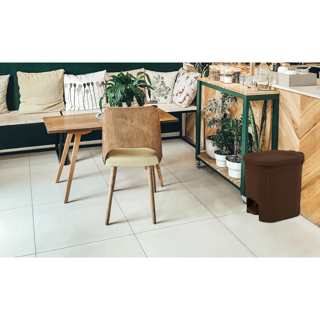Lixeira com Pedal 14,7l Craft Coza 32,6 x 25,5 x 32,4 cm - Marrom